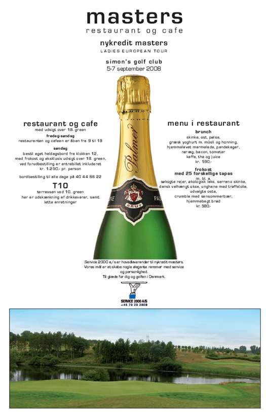 Masters Cafe & Restaurant ved Simons Golf 2008 - opslag i pdf