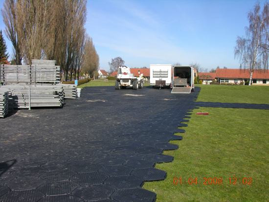 Temporary road in plastic