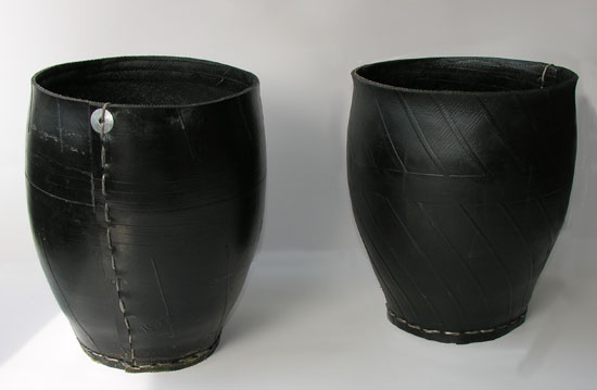185-53264 Waste paper basket - black tyre/rubber