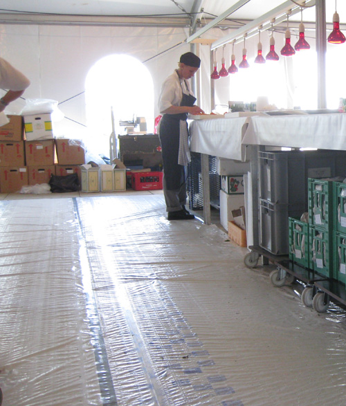 Flooring for kitchen tents