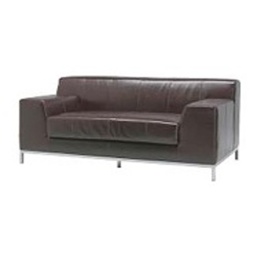 Brown leather sofa for 2 people - Width: 178cm