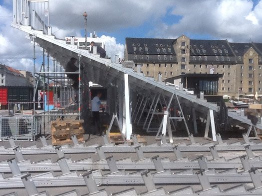 Grandstand seating for the 2012 European championships in football at the Kvæsthusbroen