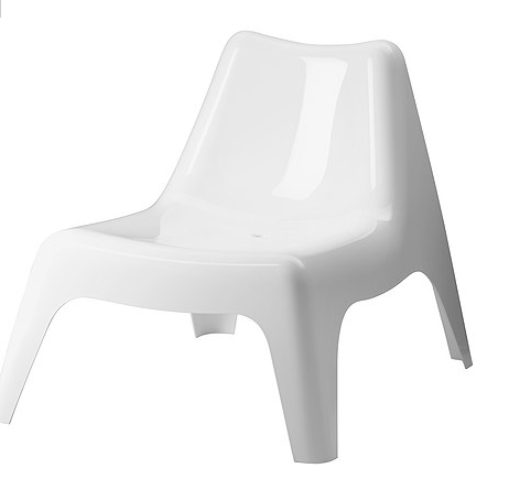 Low chair white plastic